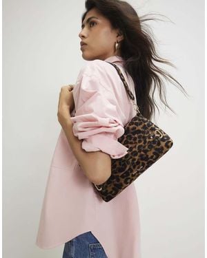 River Island Leopard Fold Over Clutch Bag - Natural