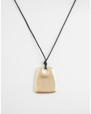 ASOS Corded Necklace With Statement Pendant - Metallic