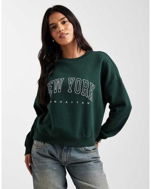 ONLY New York Print Sweatshirt - Green