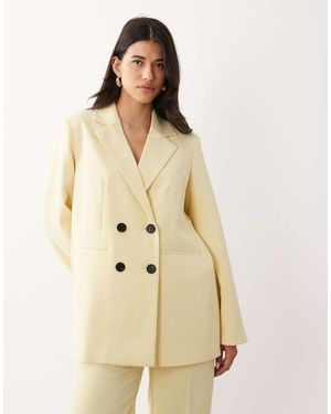 Y.A.S Tailored Double Breasted Blazer Co-ord - Natural