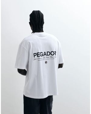 PEGADOR Pitigliano - t-shirt oversize à manches courtes avec logo imprimé au dos - Blanc