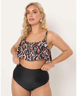 Yours Clothing Super High Waisted Tummy Control Bikini Briefs - Natural