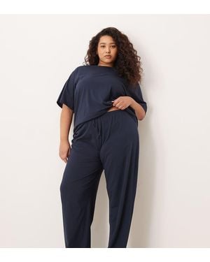ASOS Asos Design Curve Mix & Match Cotton Pyjama Trouser - Blue