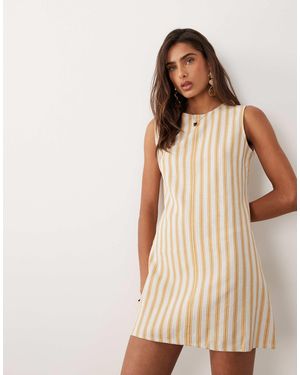 Vila Linen Touch Sleeveless Mini Dress - Natural