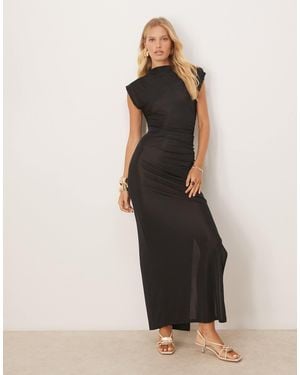 Pimkie – gerafftes maxikleid - Schwarz