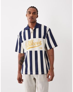 BLKVIS Striped Piquee Polo Shirt - Blue