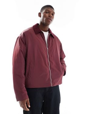 ASOS Oversized Jacket With Cord Collar - Red