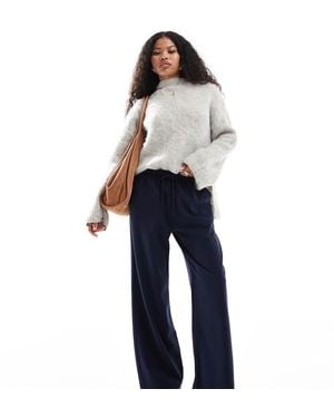 Stradivarius Petite Pull On Trouser - Blue