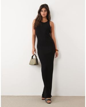 ASOS Rib Racer Maxi Dress - Natural