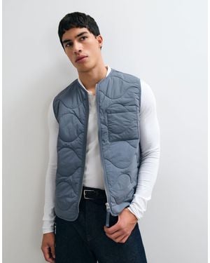 ARKET Quilted Gilet With Zip Front - Blue
