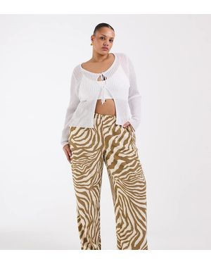 Vero Moda Wide Leg Textured Jersey Trouser - Metallic