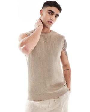 New Look Chunky Knitted Vest - White