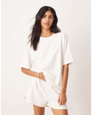 ASOS Textured Knit Oversized T-shirt - White