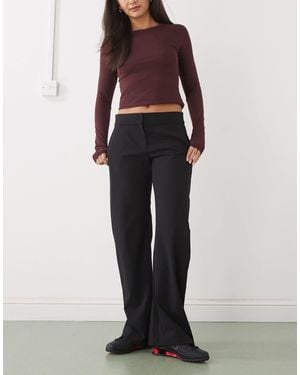 Weekday Wide Leg Tailored Pants - Black