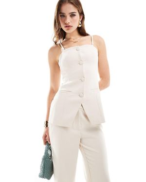 Style Cheat Bandeau Blazer Top - White