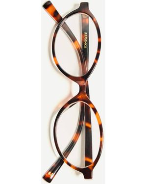 Bershka – ovale sonnenbrille aus kunstharz - Weiß