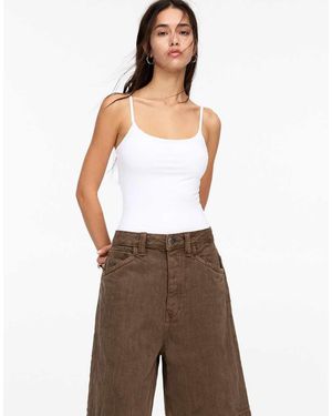 Pull&Bear Strappy Polyamide Bodysuit - Brown