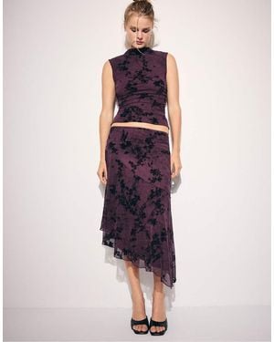 Stradivarius Asymmetrische Tule Rok - Meerkleurig