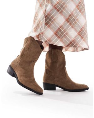 New Look Stivaletti Stile Western Color Cammello - Rosa