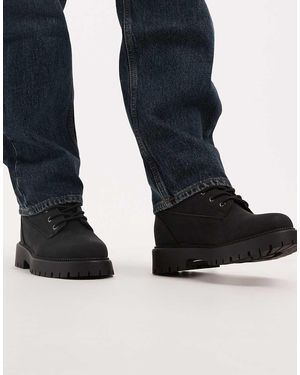 SEQWL Botas Negras Con Suela Gruesa Y Cordones De Antelina Mexton De - Negro