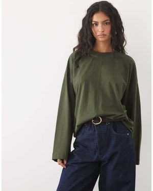 ASOS T-Shirt Da Skate A Maniche Lunghe - Verde