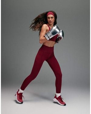 4505 Active Waist Snatching High Rise Gym Legging - Red