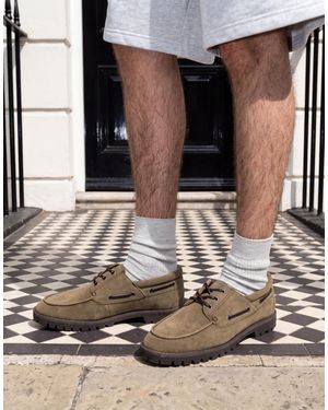 ASOS – geschnürte bootsschuhe - Blau
