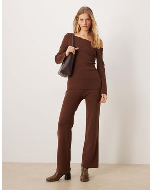Pretty Lavish Knitted Trouser Co-ord - Brown