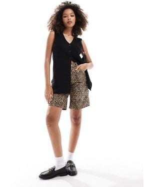 Object Longline Structured Knitted Waistcoat - Black