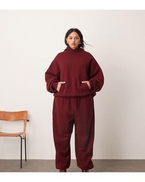 ARRANGE Curve Oversized Premium Heavy Weight Cuffed jogger - Red
