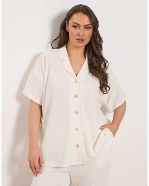 Yours Clothing Textured Shirt - Natural