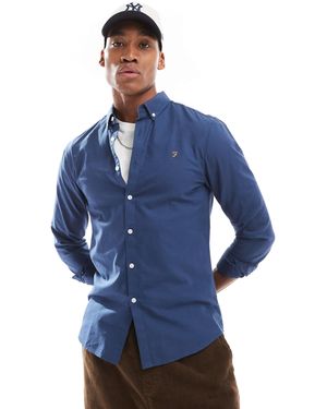 Farah – brewer – langärmliges oxford-hemd - Blau