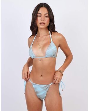 SIMMI Abstract Print Tie Side Bikini Bottoms - White