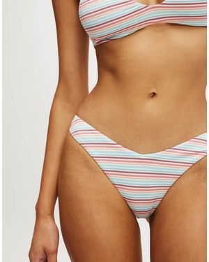 Cotton On Dip Front High Side Brazilian Bikini Bottom - Brown