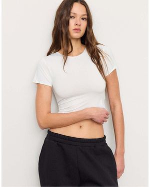 Stradivarius Basic Polyamide T-shirt - White