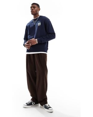 Parlez Planter Crew Neck Logo Sweatshirt - Blue