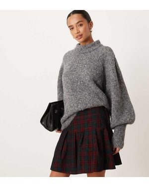 Nobody's Child Petite Veronica Pleated Mini Skirt - Grey
