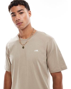 JJ Rebel T-shirt avec logo sur la poitrine - beige - Marron