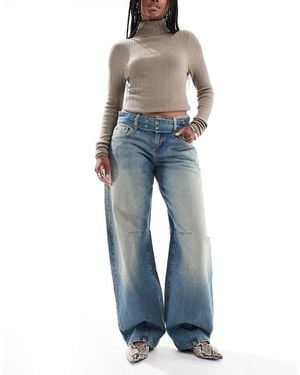 Cotton On Jeans Met Wijde Ronde Pijpen En Lage Taille - Blauw