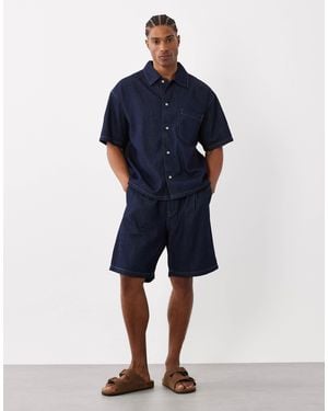 Jack & Jones Drawstring Denim Shorts - Blue