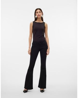 Vero Moda Vaqueros Negros De Corte Acampanado De - Azul
