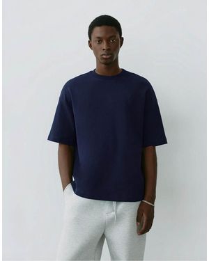 Pull&Bear T-Shirt Pesante Con Stampa - Blu