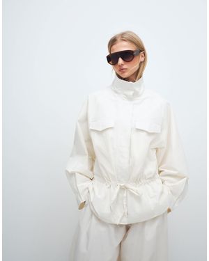 ASOS Dropped Waist Cinched Windbreaker Jacket - White