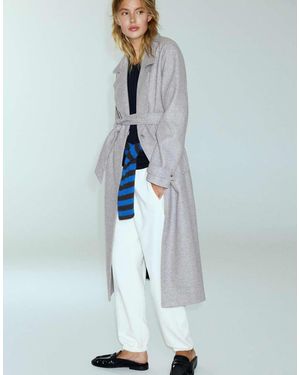 Pull&Bear Long Belted Coat - Blue
