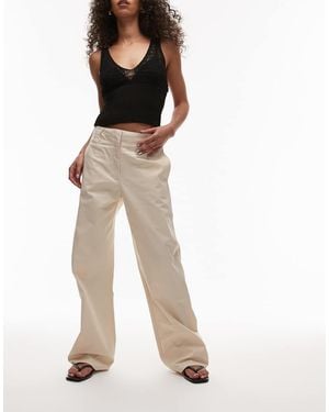 Mango Concealed Button Slim Trouser - White