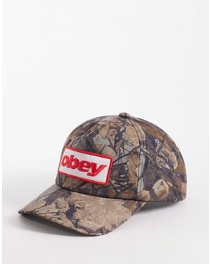 Obey – ranch – snapback-kappe mit military-muster und fünf bahnen - Grau