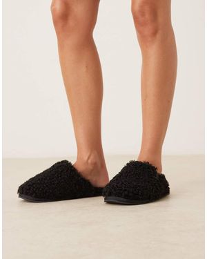 Calvin Klein Teddy Fur Slippers - Black