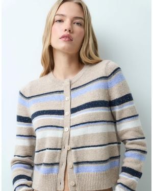 Abercrombie & Fitch Strick-cardigan mit rundhalsausschnitt - Grau