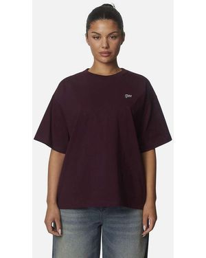 Good For Nothing Oversized T-Shirt Van Katoen Met Geborduurd Logo - Paars