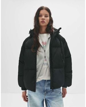 Pull&Bear Puffer Jacket With Hood - Grey